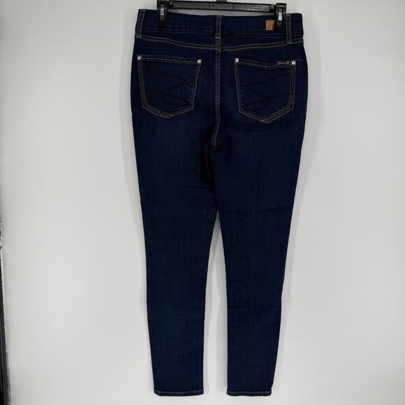 Seven7 Tummyless High Rise Skinny Jeans Womens Size 6 Dark Wash Stretch Denim - Picture 5 of 8